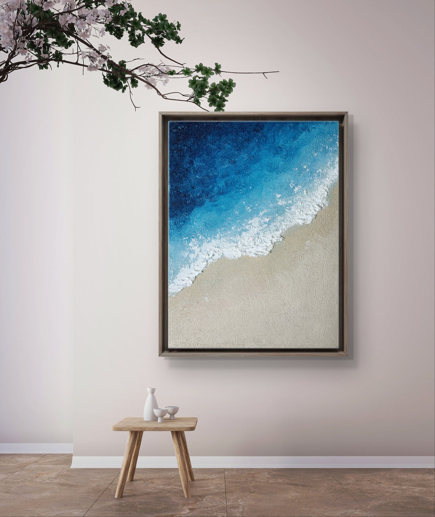 Textured Waves Art | Blue Waves Abstract Art