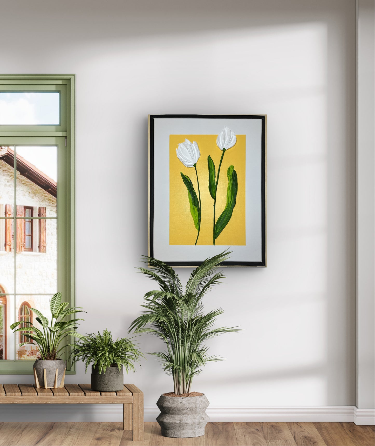 Still Blooming – Simple Textured Tulip Art on Canvas