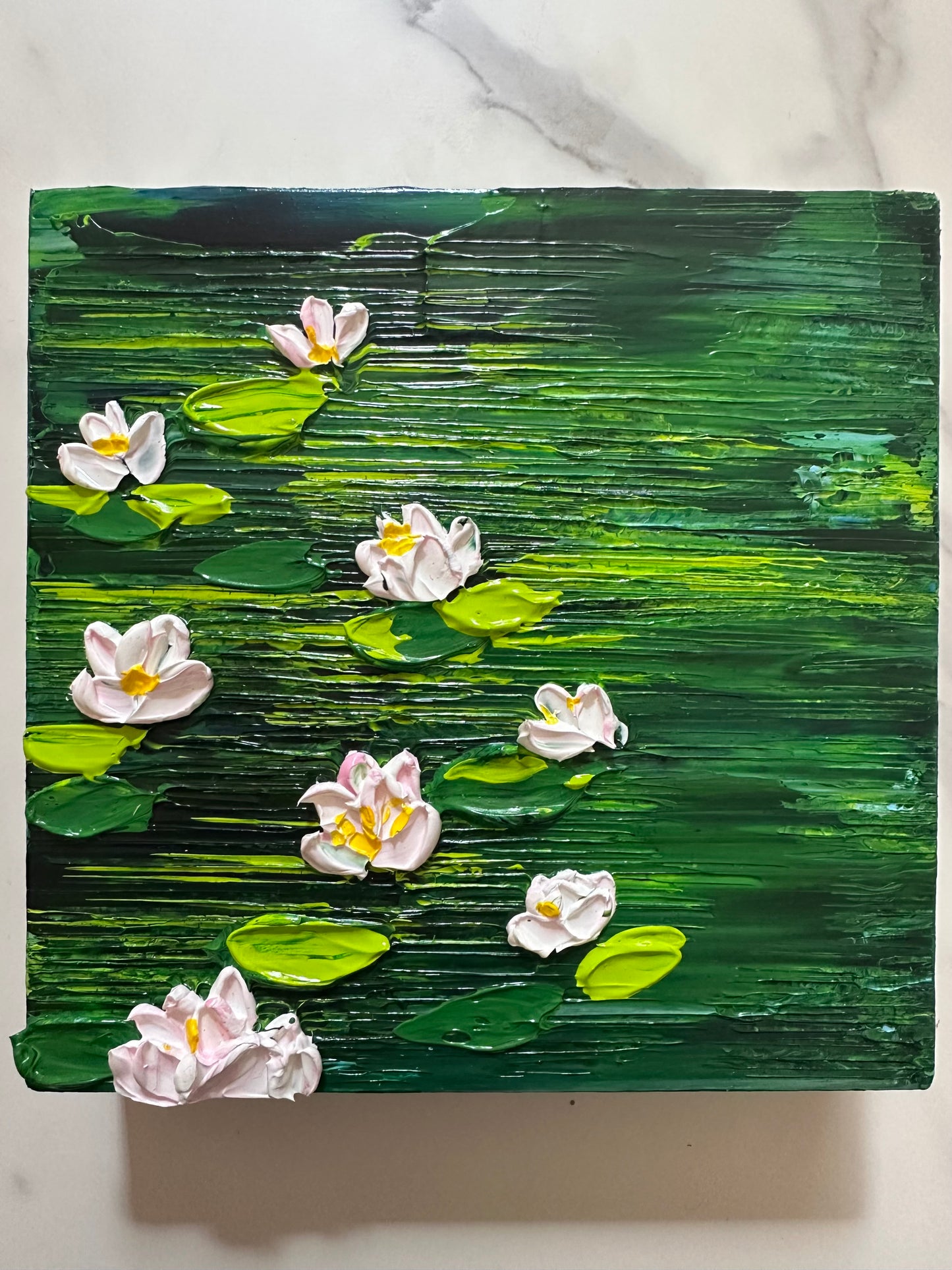 Mini Abstract Textured Art on Wood – 6x6 Original Painting, Ready to Hang Giftable Wall Art