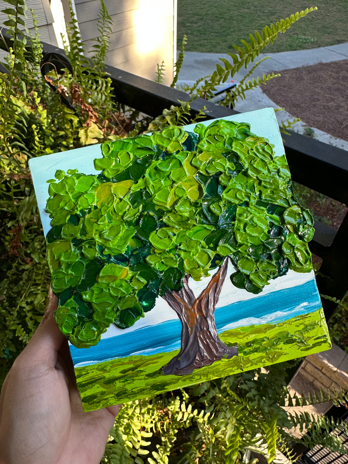 Affordable Mini | Green Tree Texture Art