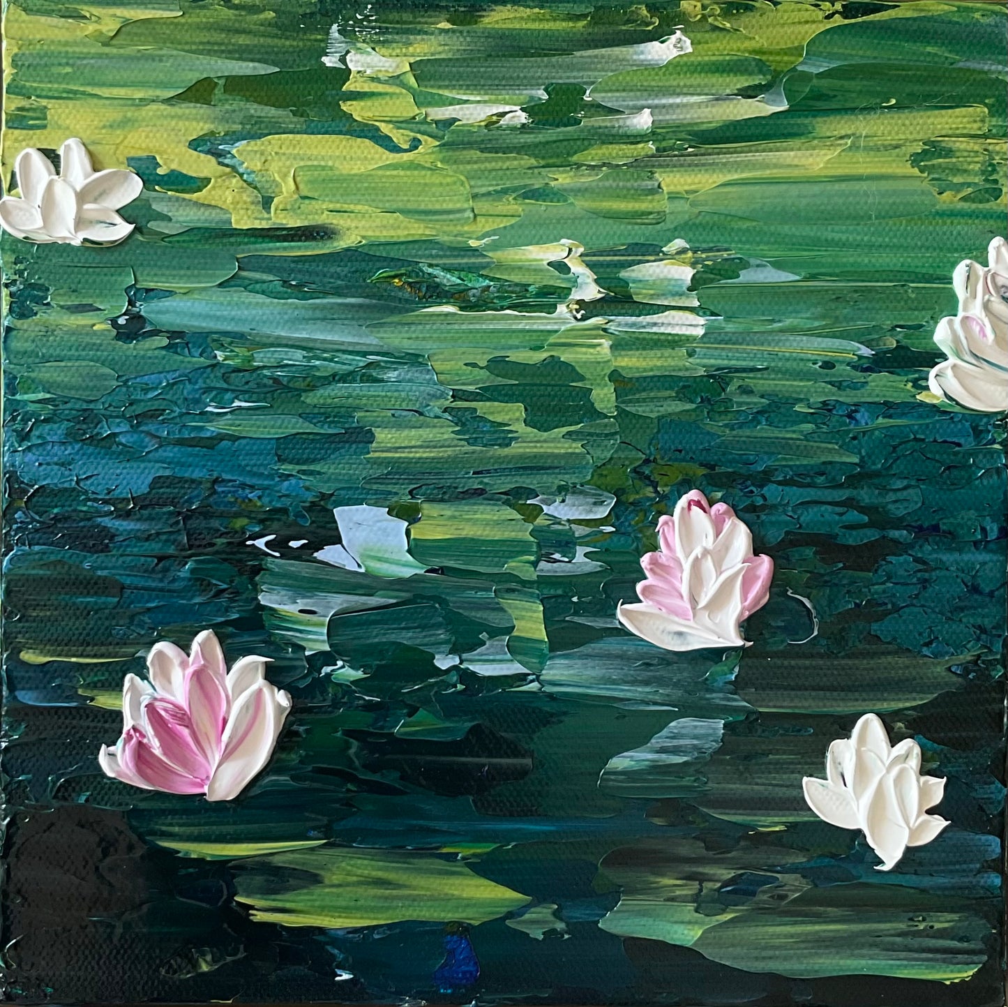 Water Lillies- Series | Abstract texture art | Thick texture art