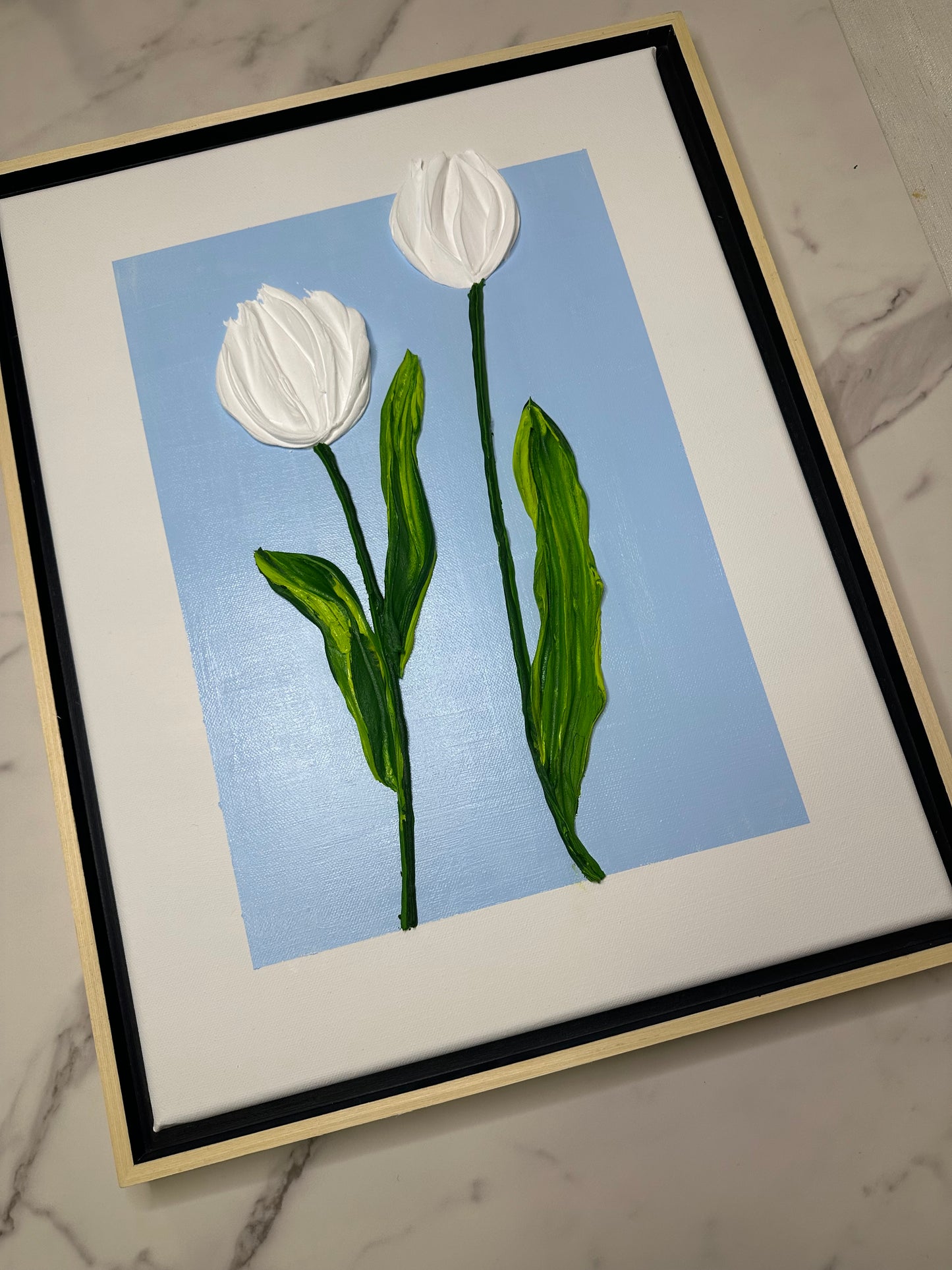 Still Blooming – Simple Textured Tulip Art on Canvas