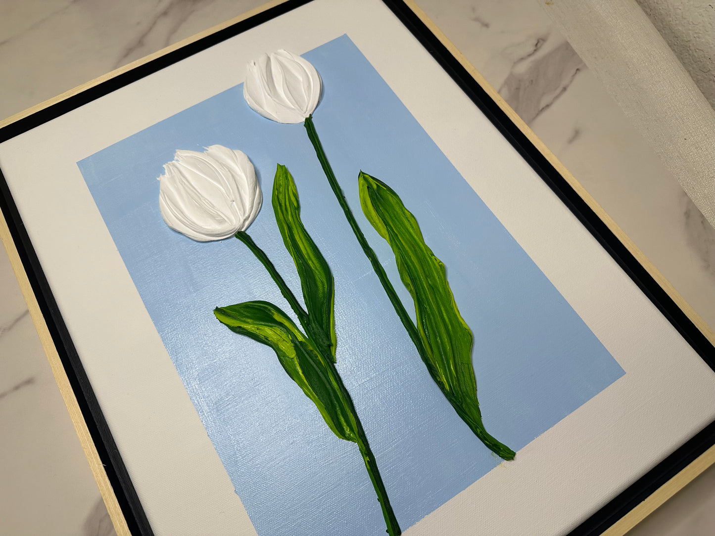 Still Blooming – Simple Textured Tulip Art on Canvas