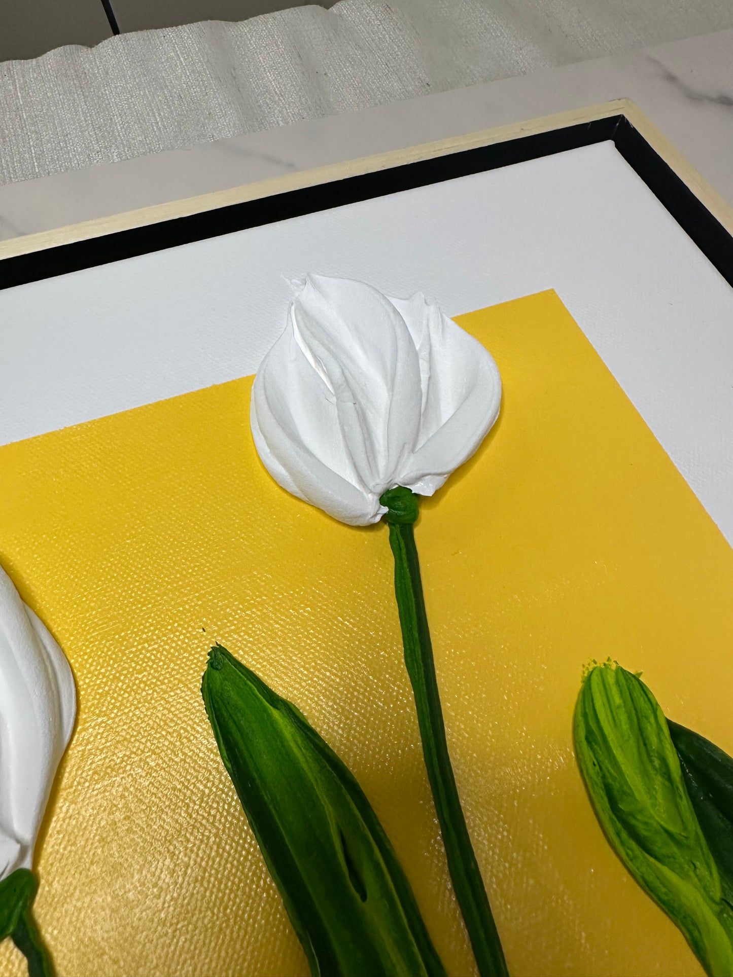 Still Blooming – Simple Textured Tulip Art on Canvas