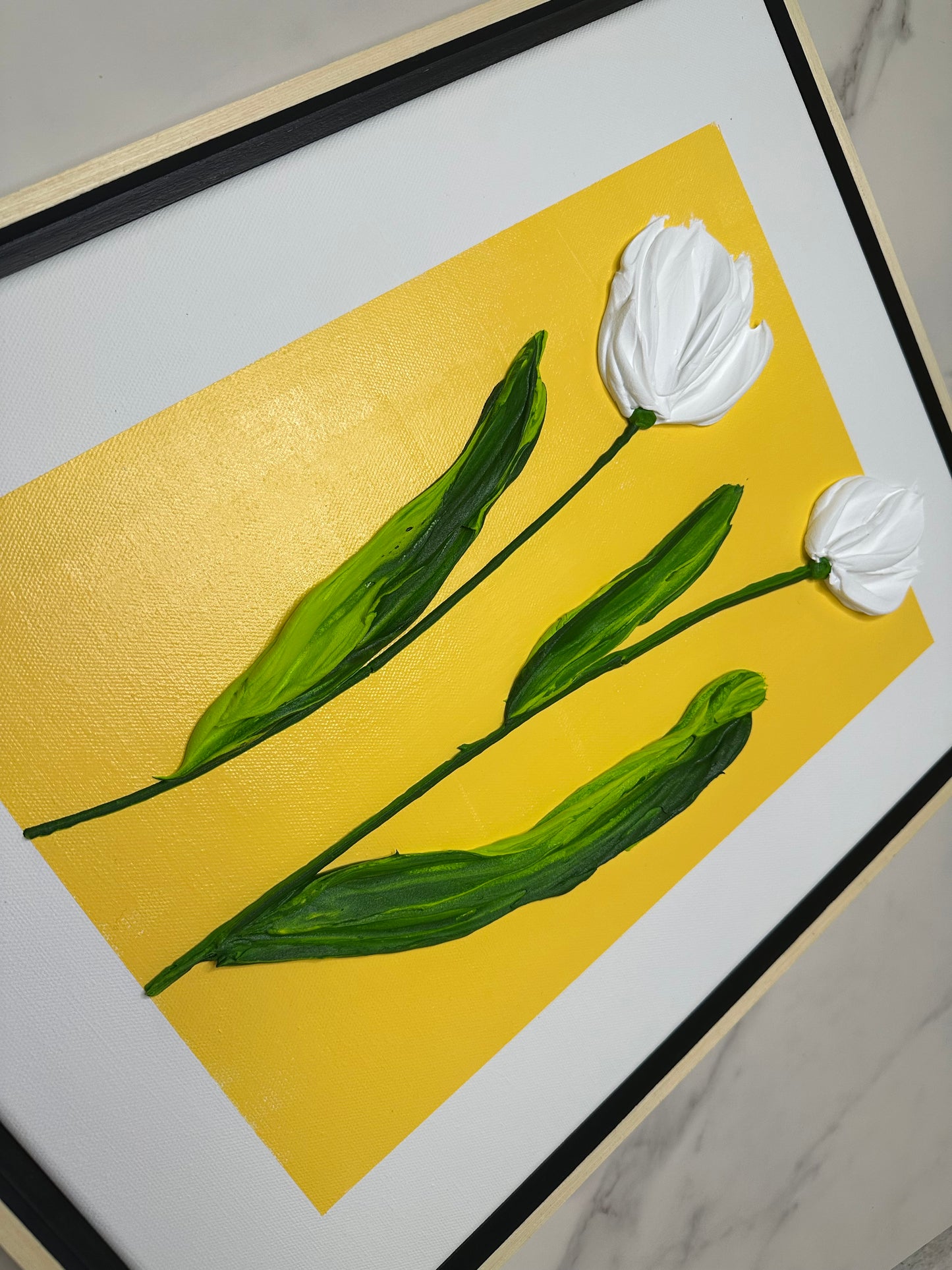 Still Blooming – Simple Textured Tulip Art on Canvas