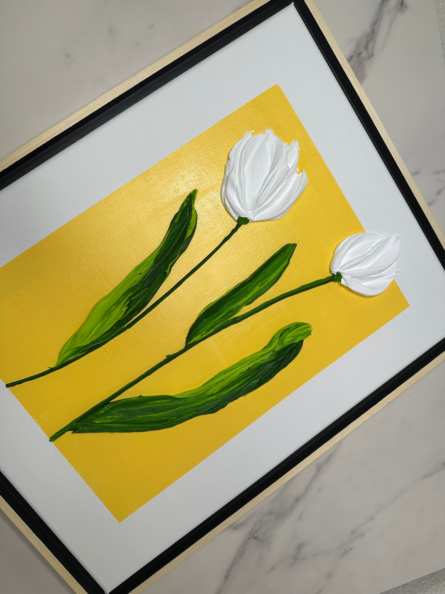 Still Blooming – Simple Textured Tulip Art on Canvas