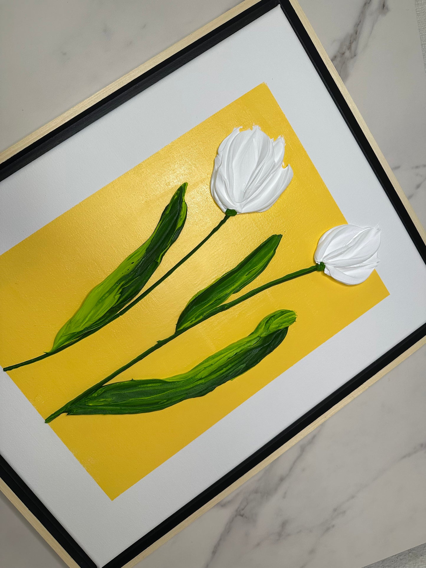 Still Blooming – Simple Textured Tulip Art on Canvas