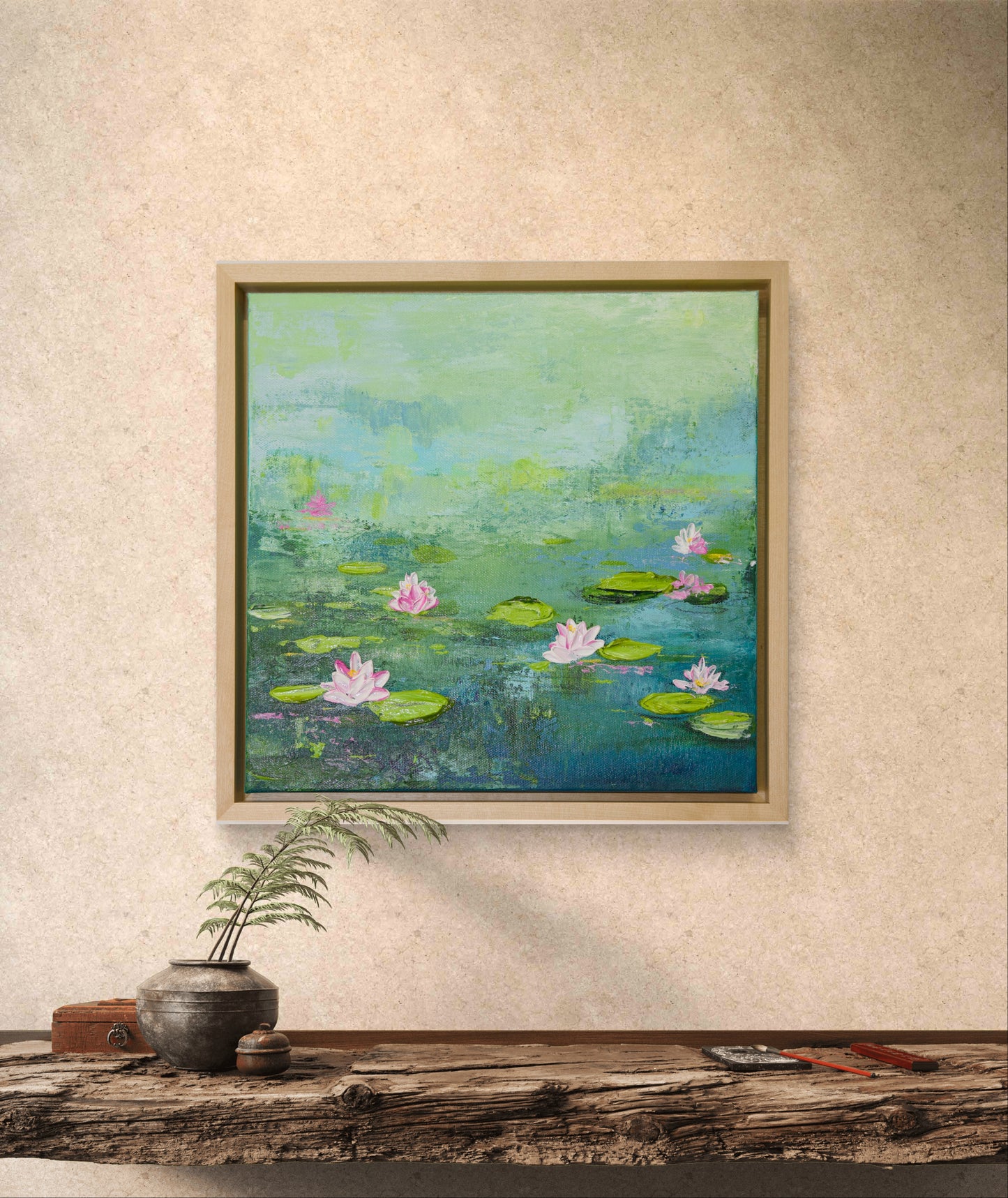 Calm Reflection | Lily pond Painting | Monet Inspired Water Lily