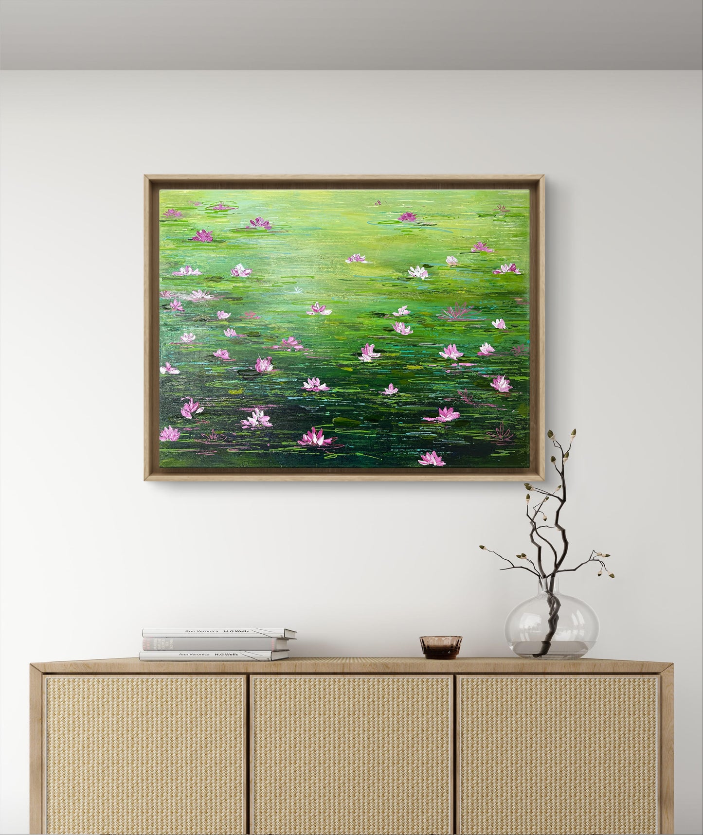 Water Lily Textured Art – A Gentle Escape Into Nature