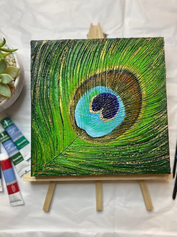 Beautiful Blue Green peacock feather
