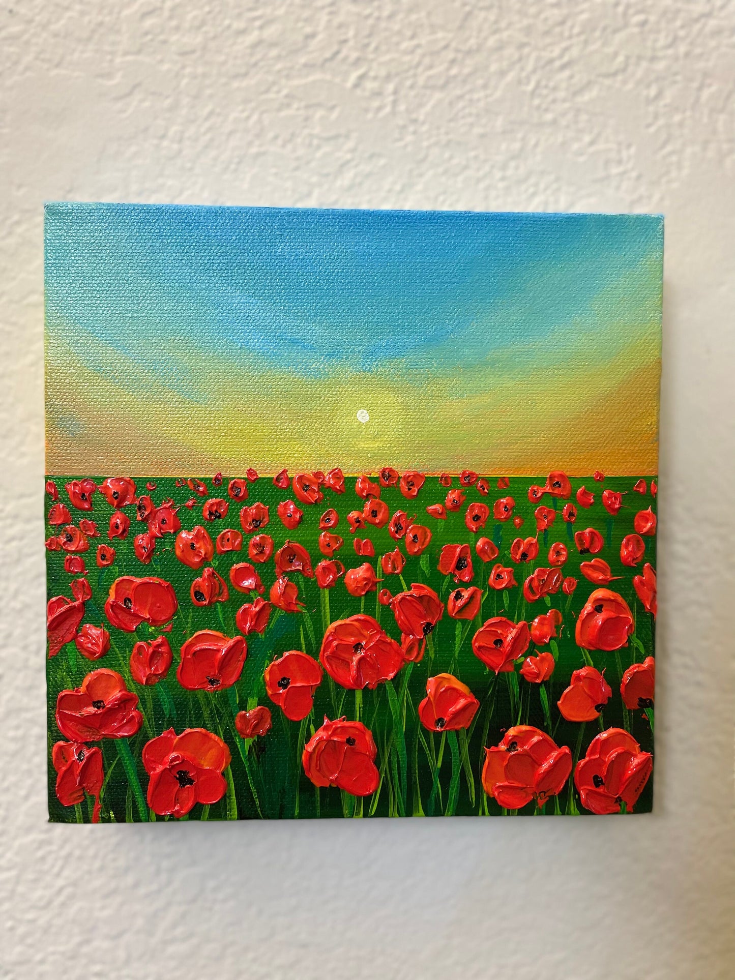 Red poppies field