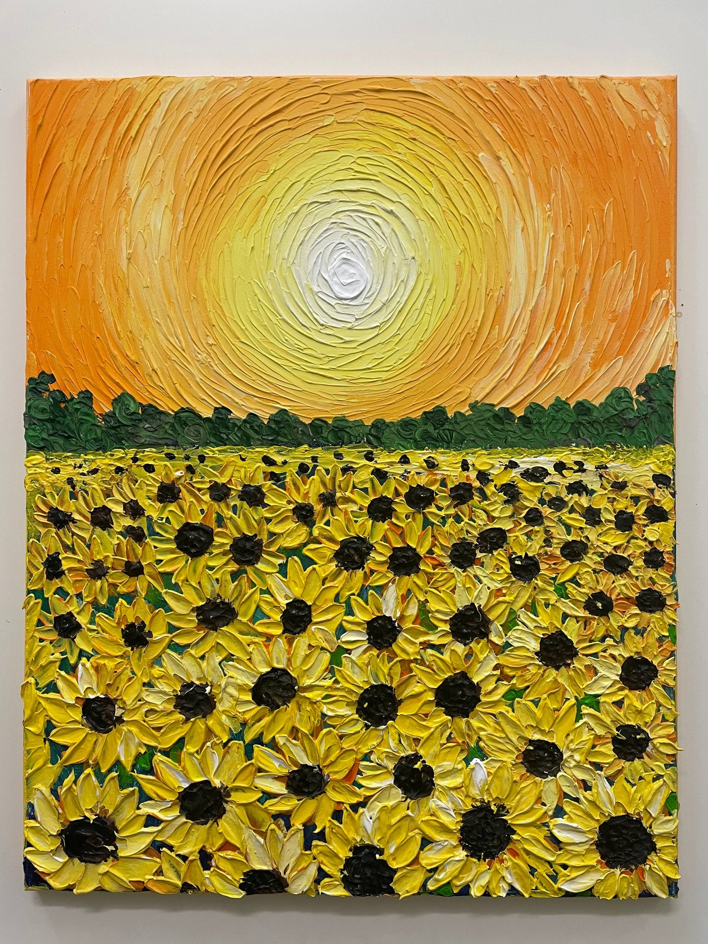 Sunflower Fields | Sunflower Painting | Abstract Art