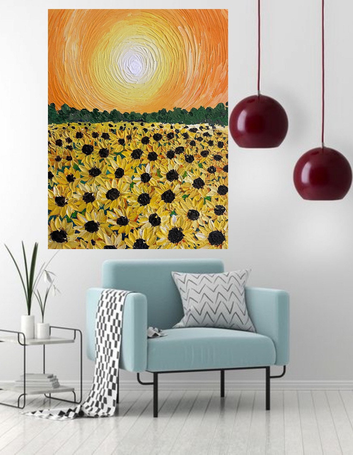 Sunflower Fields | Sunflower Painting | Abstract Art