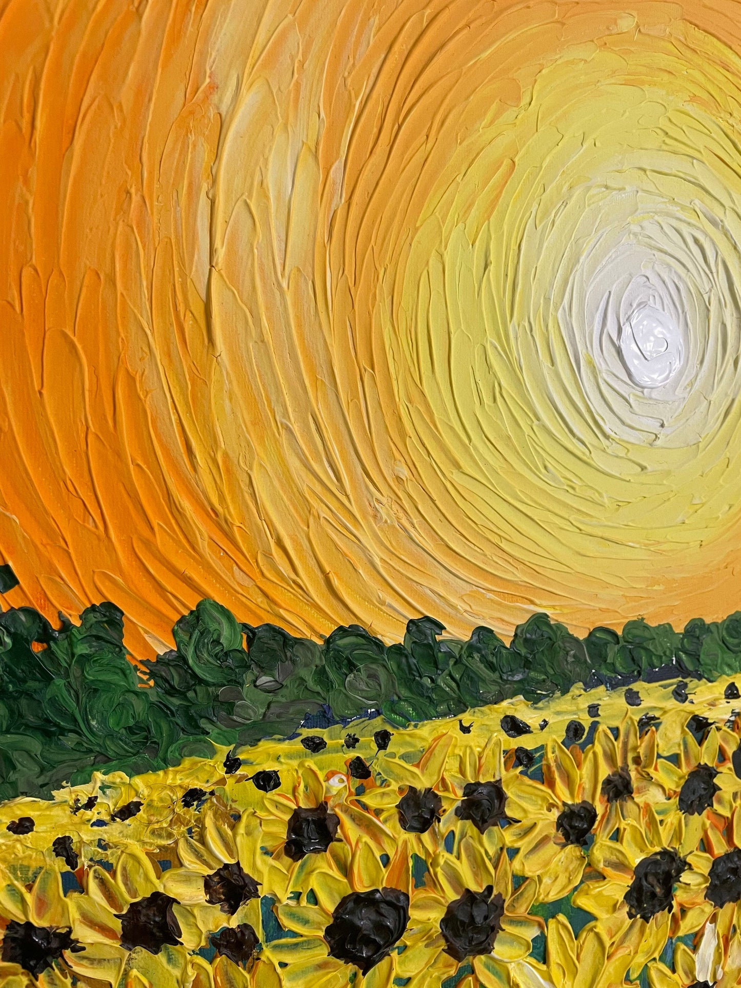 Sunflower Fields | Sunflower Painting | Abstract Art