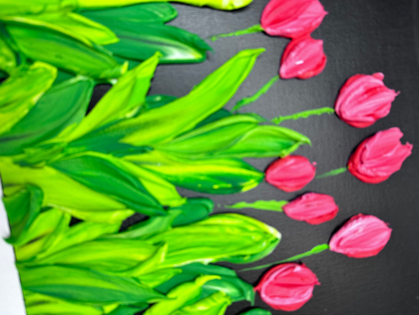 Tulip Floral TExtured Art | 3D Floral Art | Textured Flower Painting | Impasto Flowers