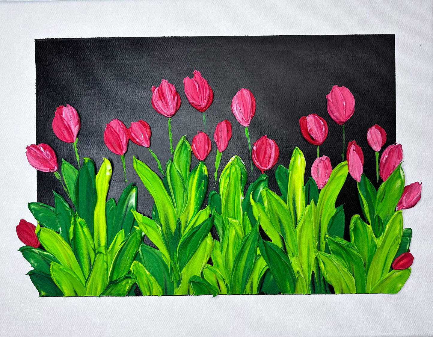 Tulip Floral TExtured Art | 3D Floral Art | Textured Flower Painting | Impasto Flowers