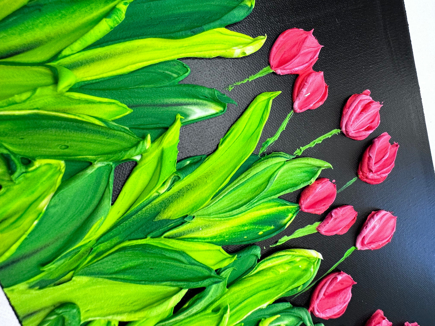 Tulip Floral TExtured Art | 3D Floral Art | Textured Flower Painting | Impasto Flowers