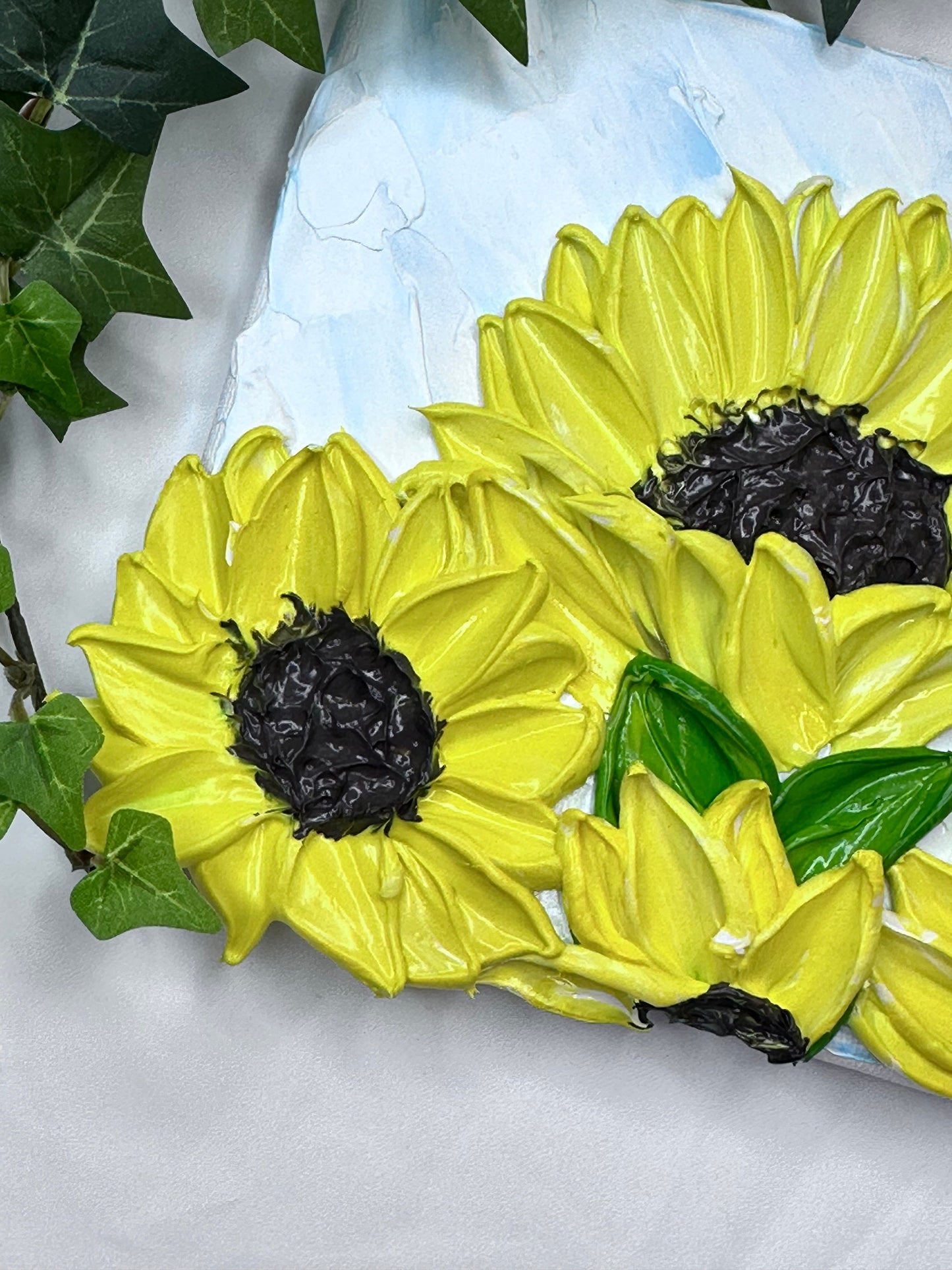 Sunflower Painting Original | Floral Texture Art | Impasto sunflower