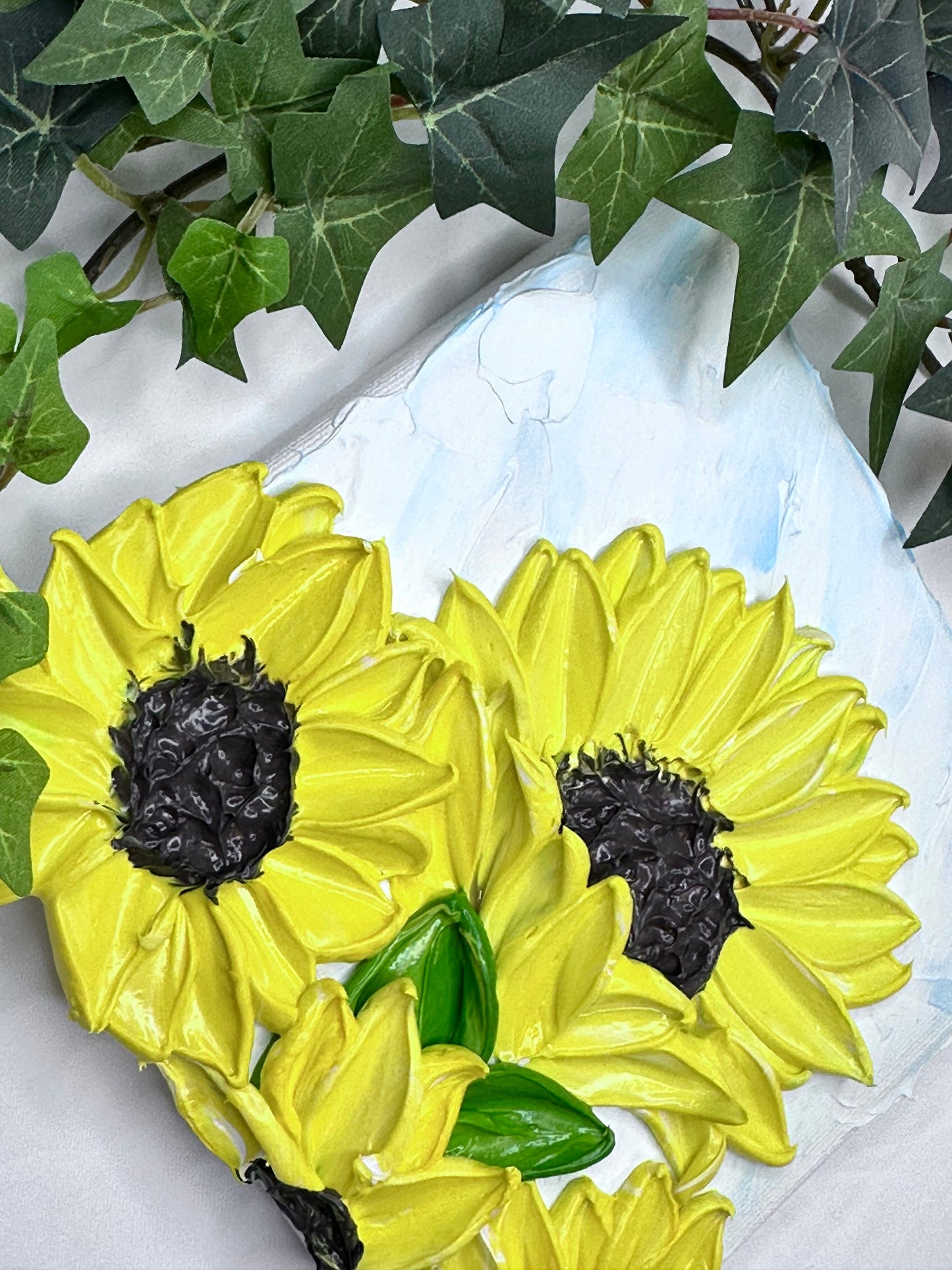 Sunflower Painting Original | Floral Texture Art | Impasto sunflower
