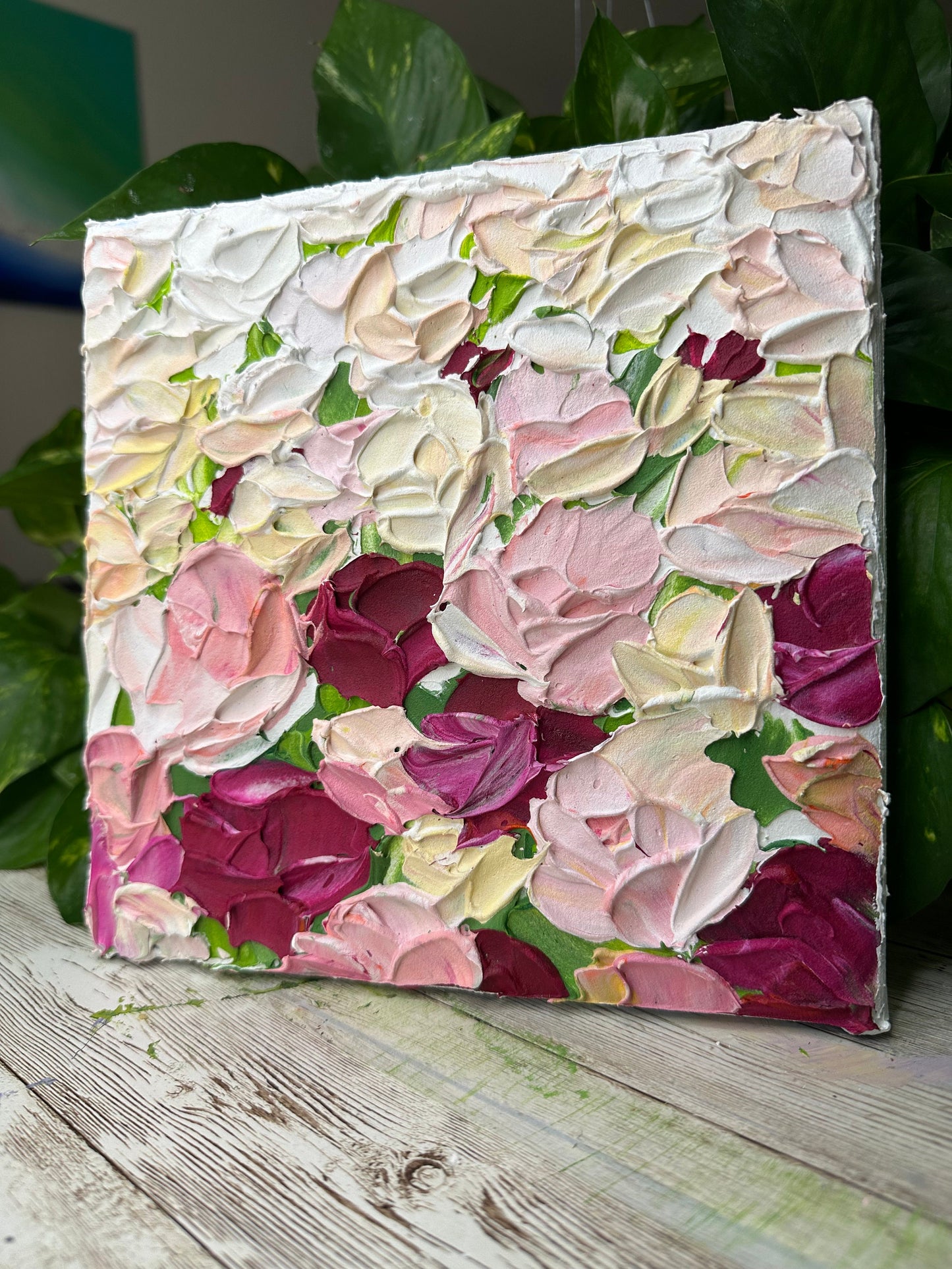 Abstract Rose | Original Painting | Textured Art | Impasto | Floral Textured Art