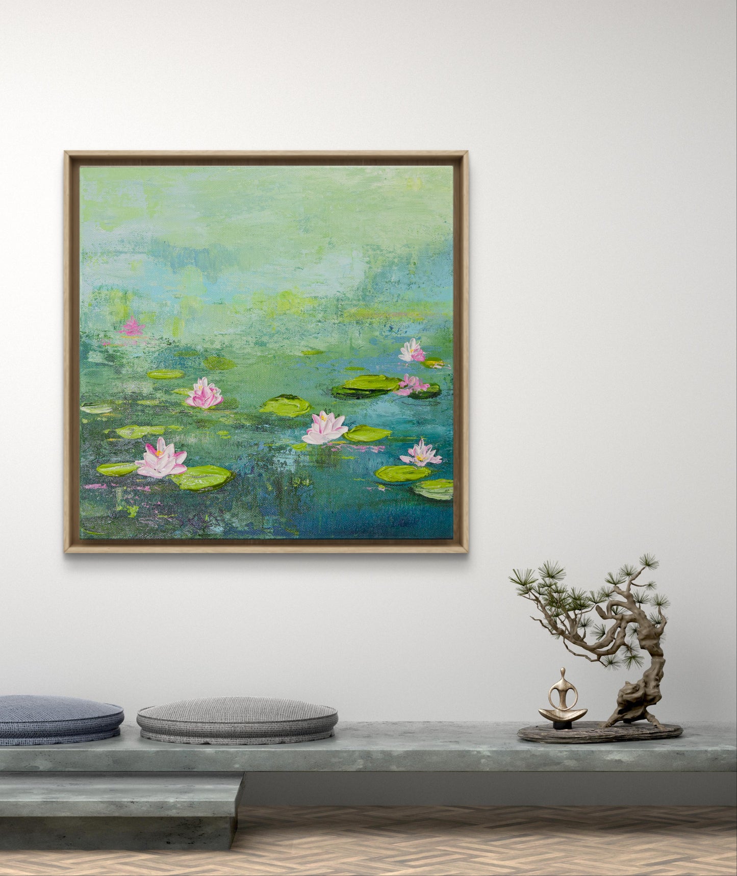 Calm Reflection | Lily pond Painting | Monet Inspired  Water Lily