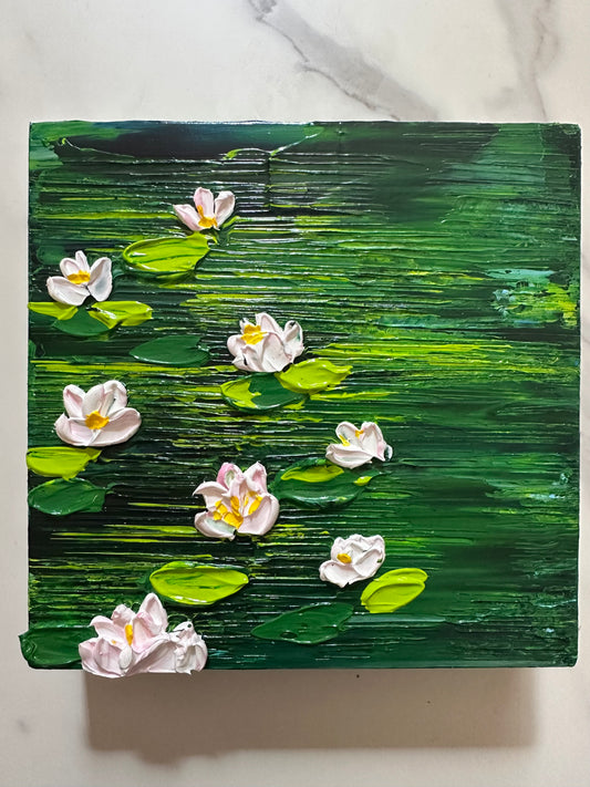 Mini Abstract Textured Art on Wood – 6x6 Original Painting, Ready to Hang Giftable Wall Art