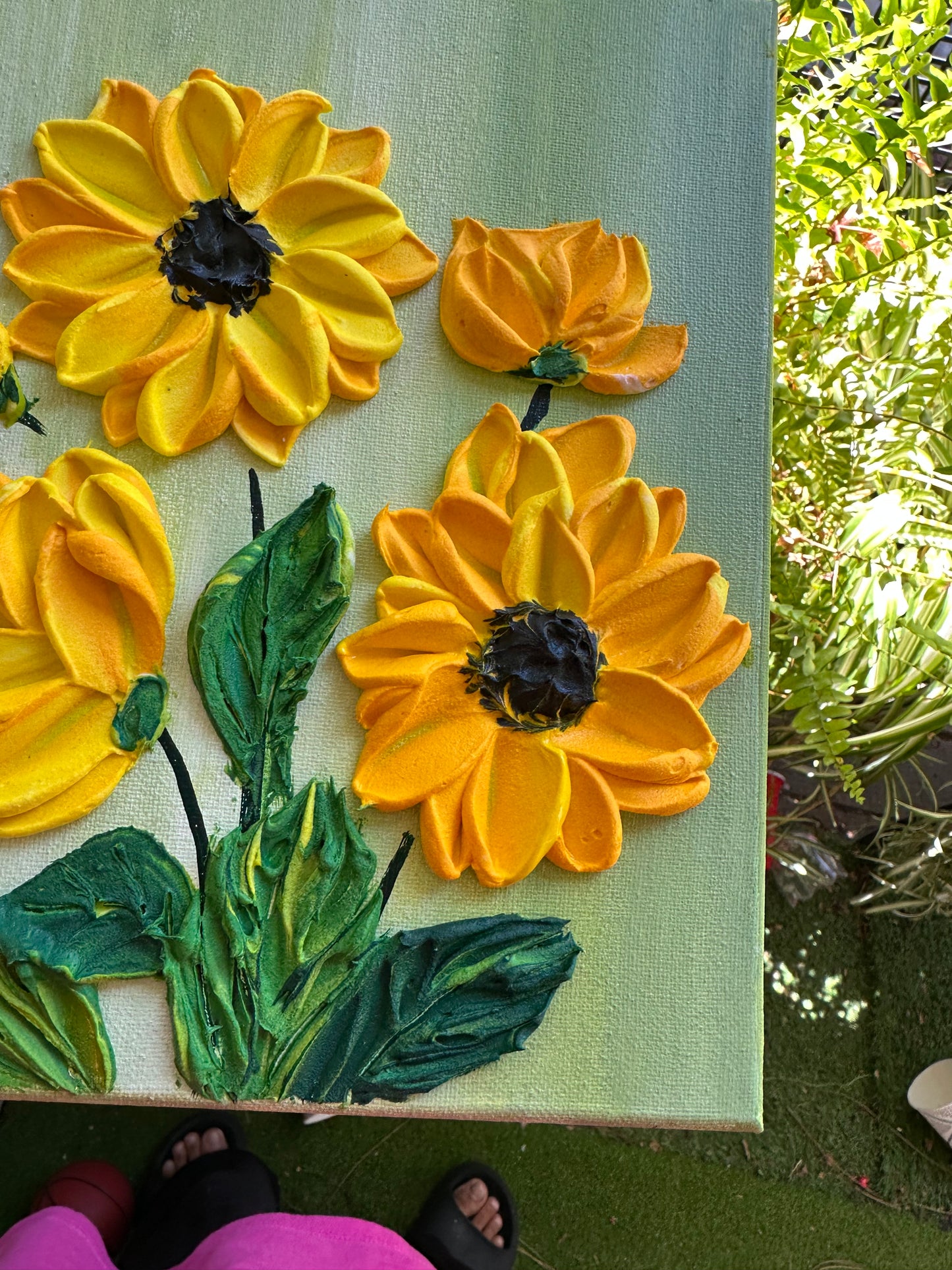 🌻 Online Sunflower Texture Art Workshop