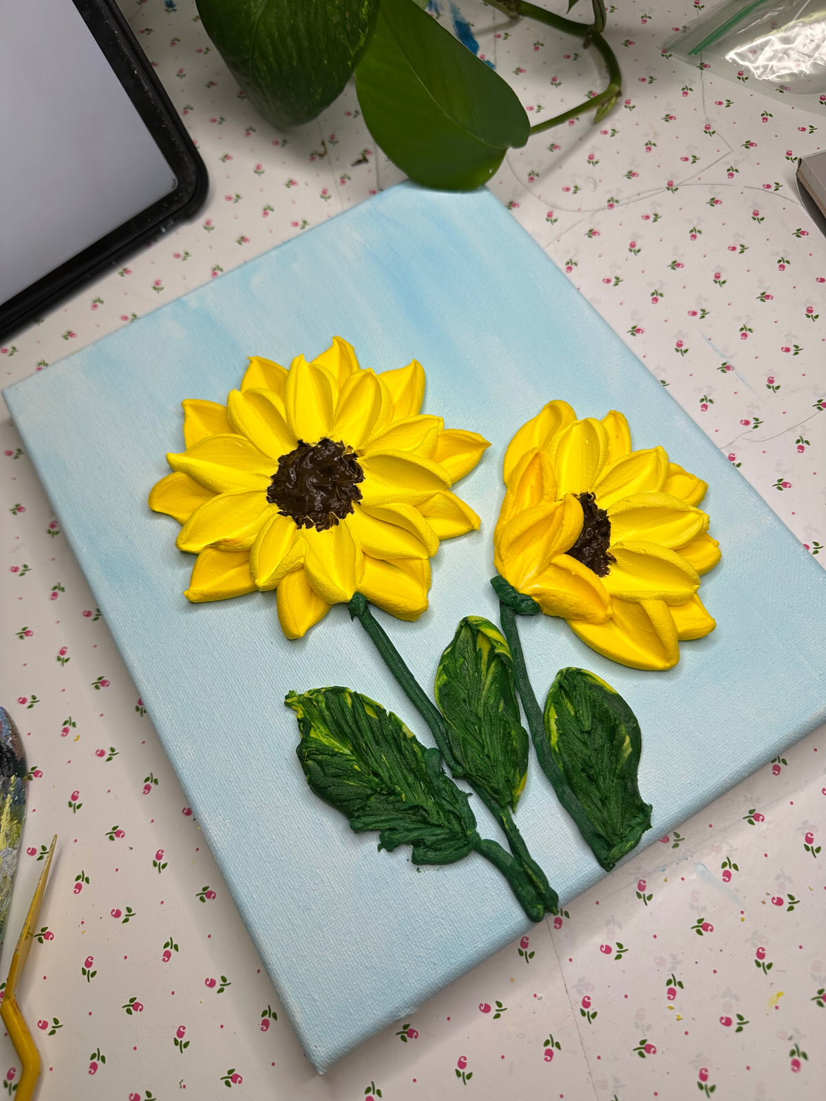 Sunflower Texture Art | 8x10 in