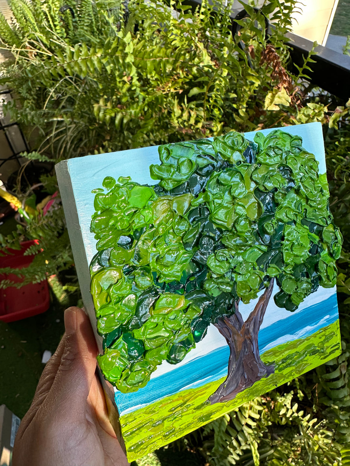 Affordable Mini | Green Tree Texture Art