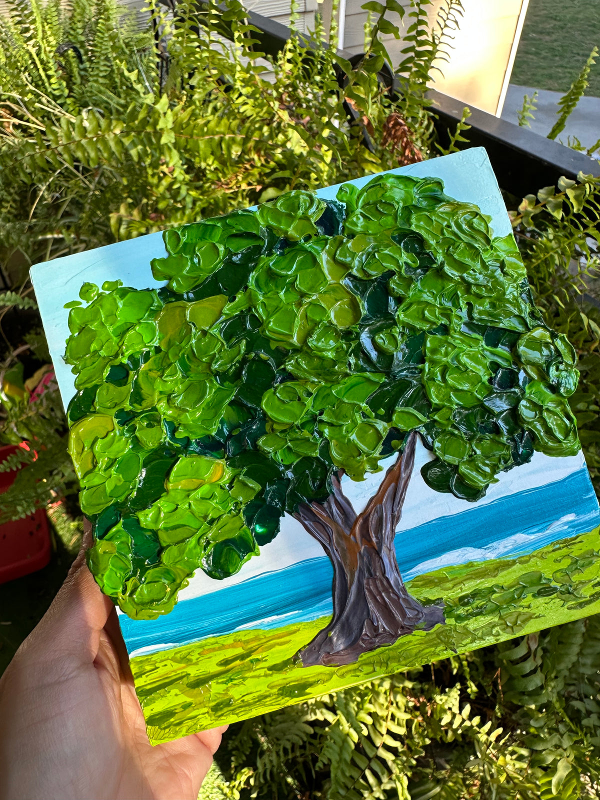Affordable Mini | Green Tree Texture Art