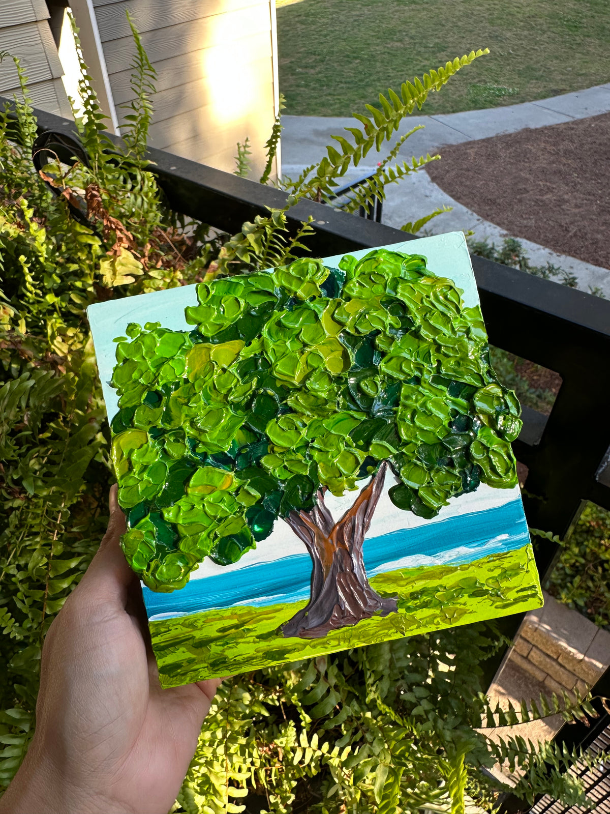 Affordable Mini | Green Tree Texture Art