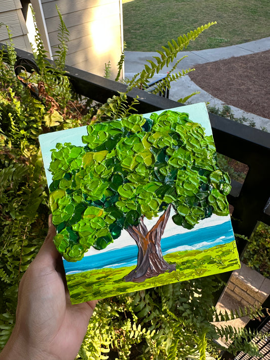Affordable Mini | Green Tree Texture Art