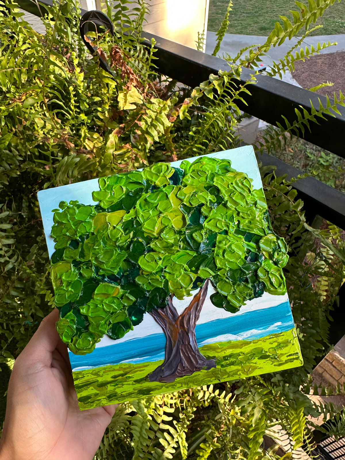 Affordable Mini | Green Tree Texture Art