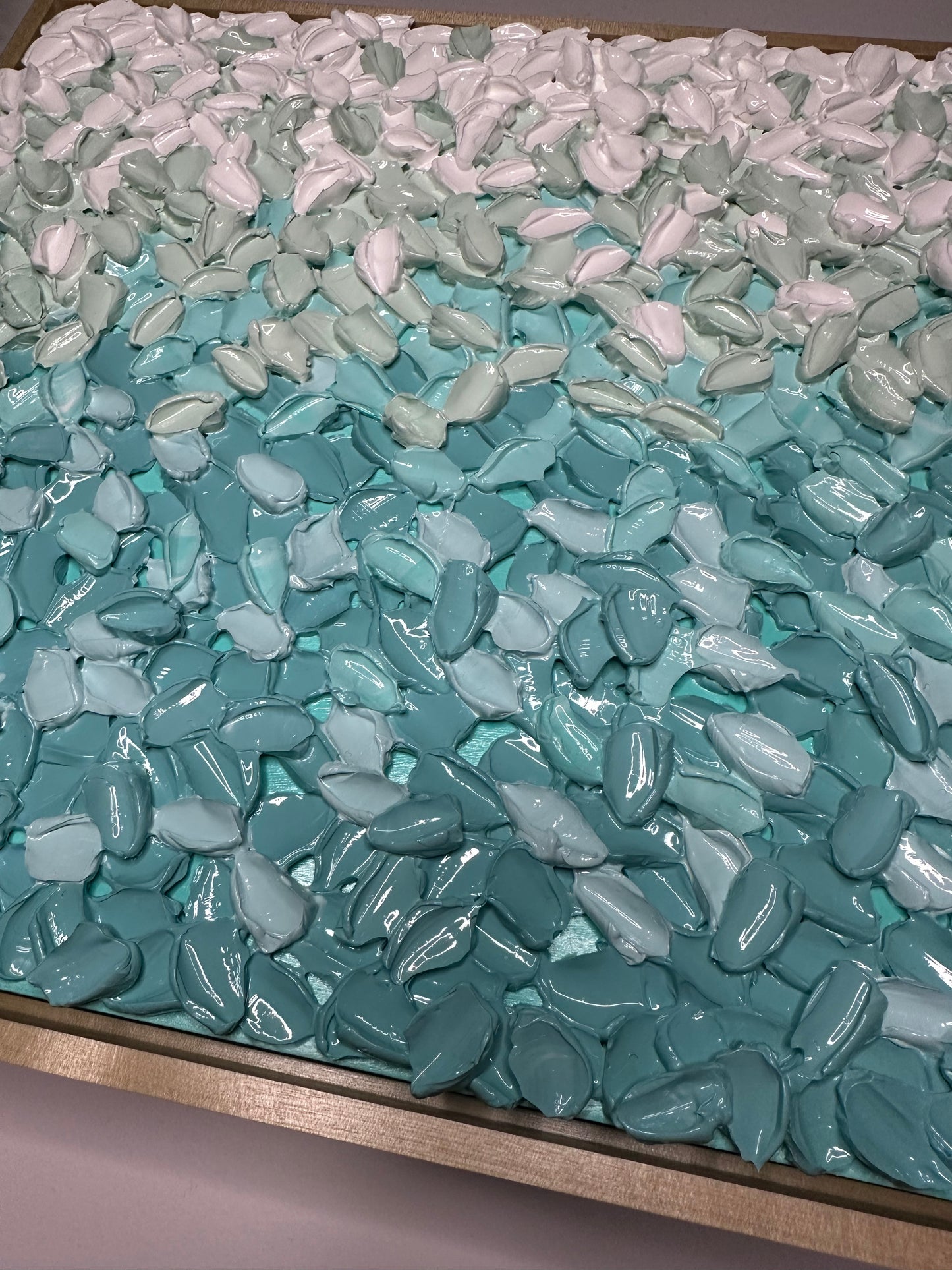 The Calm That Stayed – Original Turquoise Textured Abstract Art