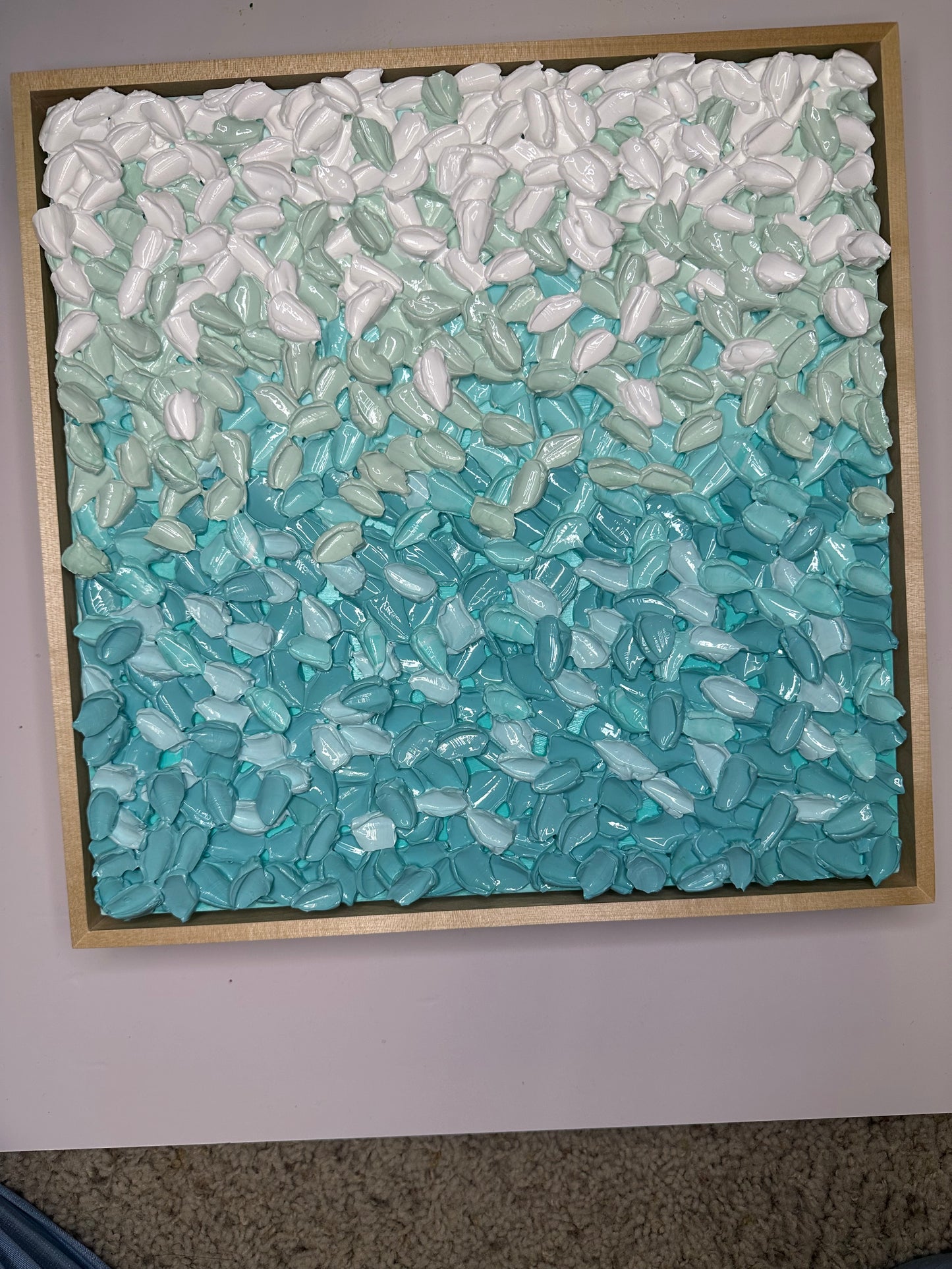 The Calm That Stayed – Original Turquoise Textured Abstract Art