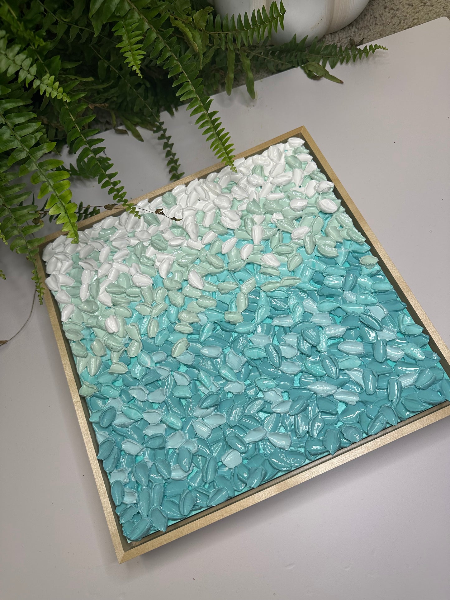 The Calm That Stayed – Original Turquoise Textured Abstract Art