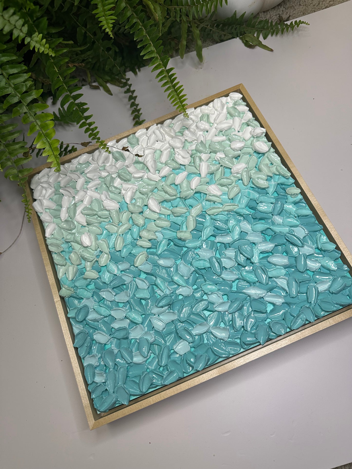 The Calm That Stayed – Original Turquoise Textured Abstract Art