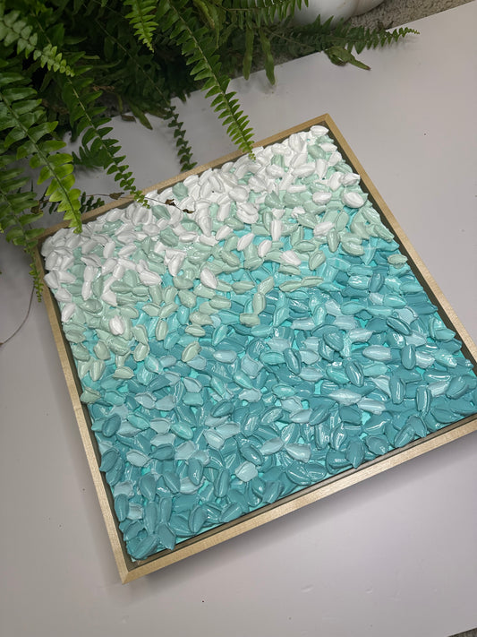 The Calm That Stayed – Original Turquoise Textured Abstract Art