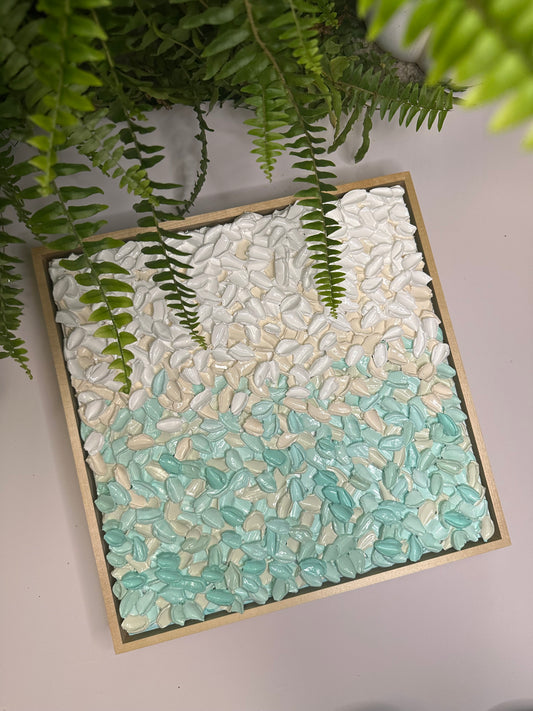 Peace, Finally – Original Turquoise & Cream Textured Abstract Art