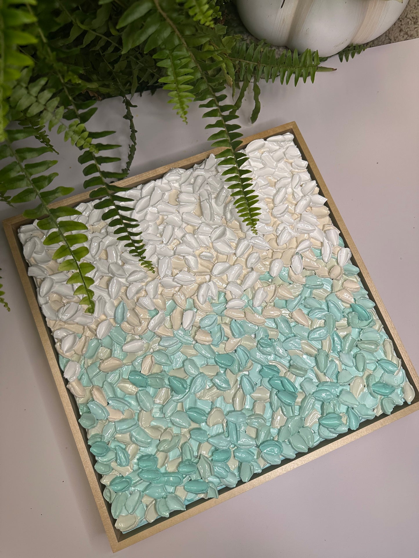 Peace, Finally – Original Turquoise & Cream Textured Abstract Art