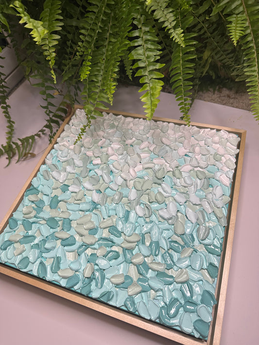 I Didn’t Feel Rushed – Original Turquoise & Cream Textured Abstract Art