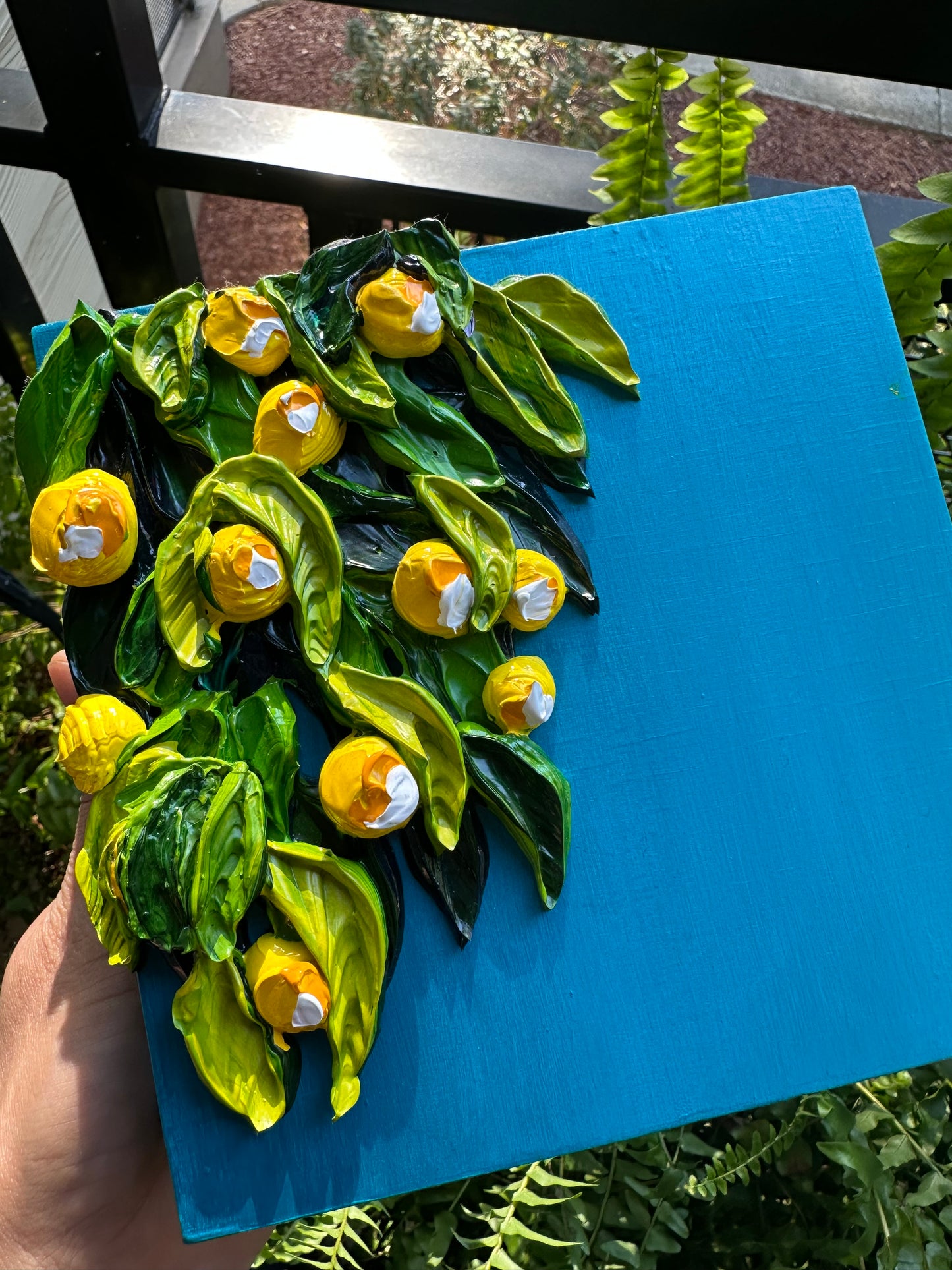 Textured Lemon Painting – Original Citrus Wall Art