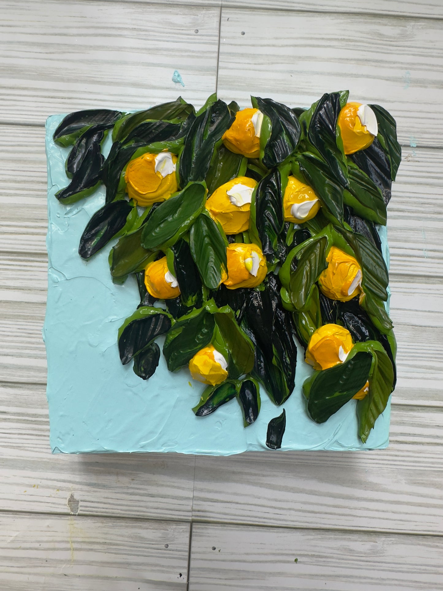 Lemons | Thick texture Art | Citrus tree