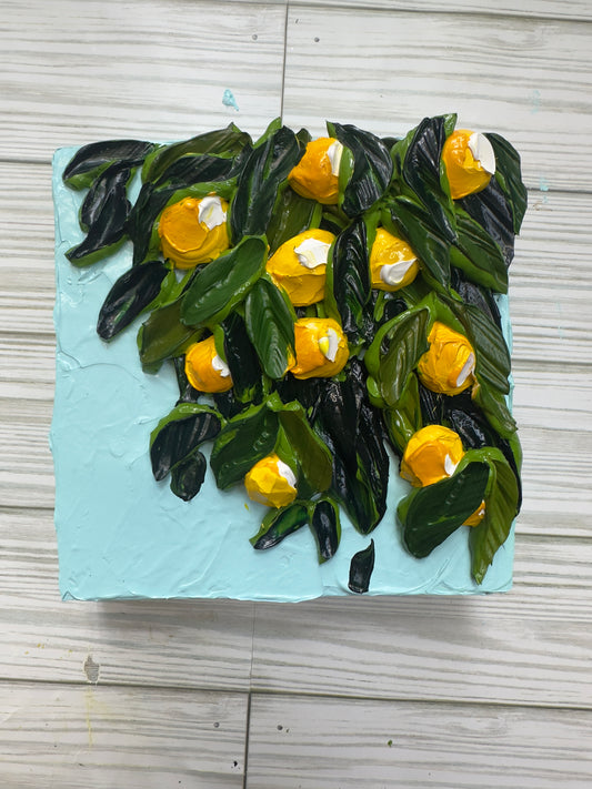 Lemons | Thick texture Art | Citrus tree
