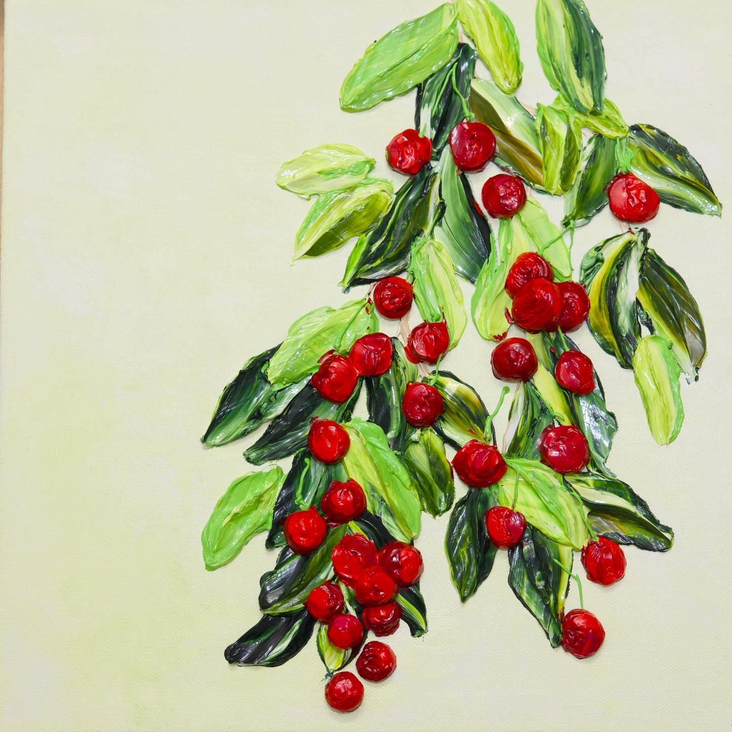 Cherry Joy | Thick texture art | Modern Art