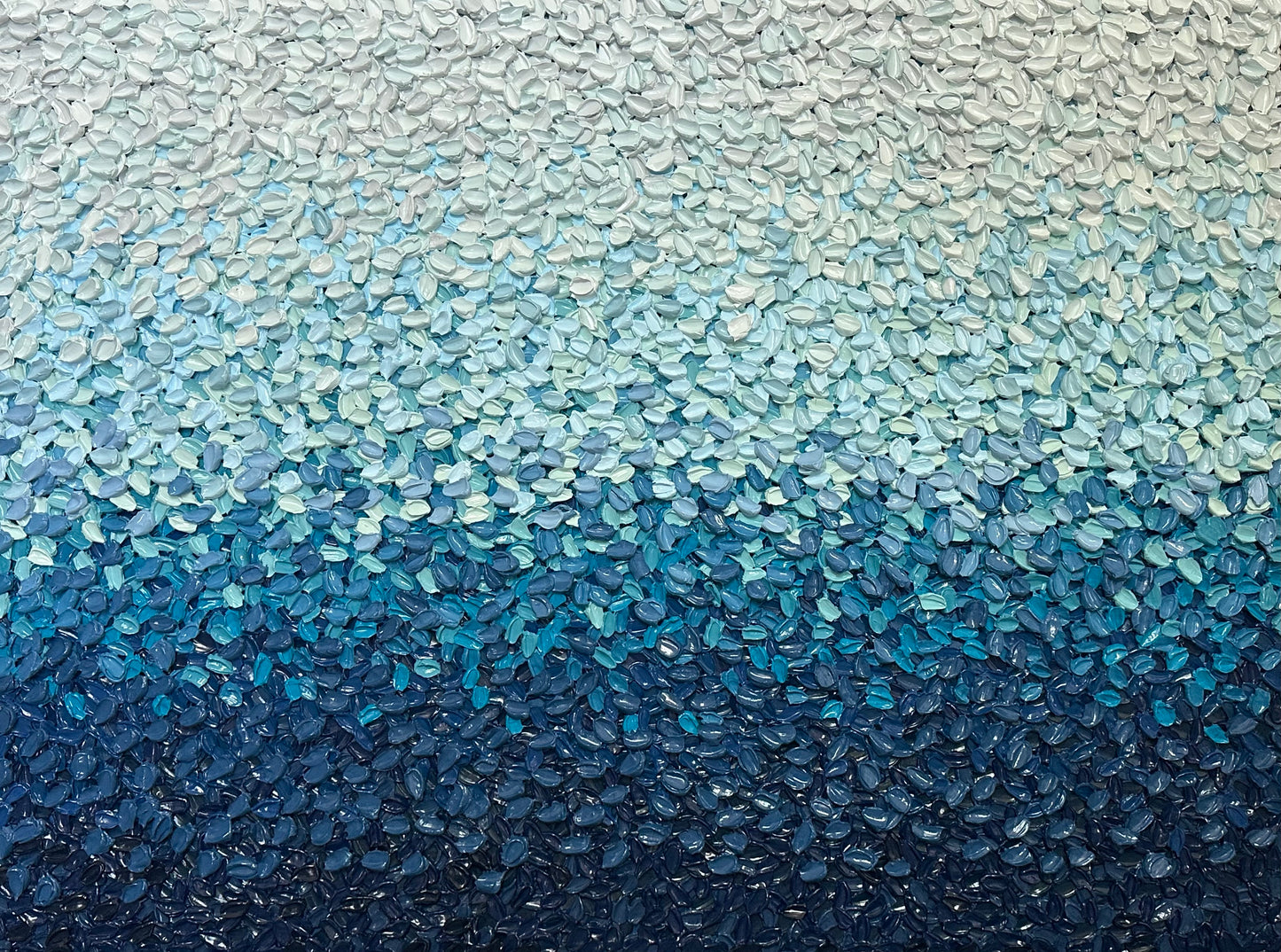 Original Blue Abstract Textured Art | Ocean Wave Impasto Painting for Modern Home Decor