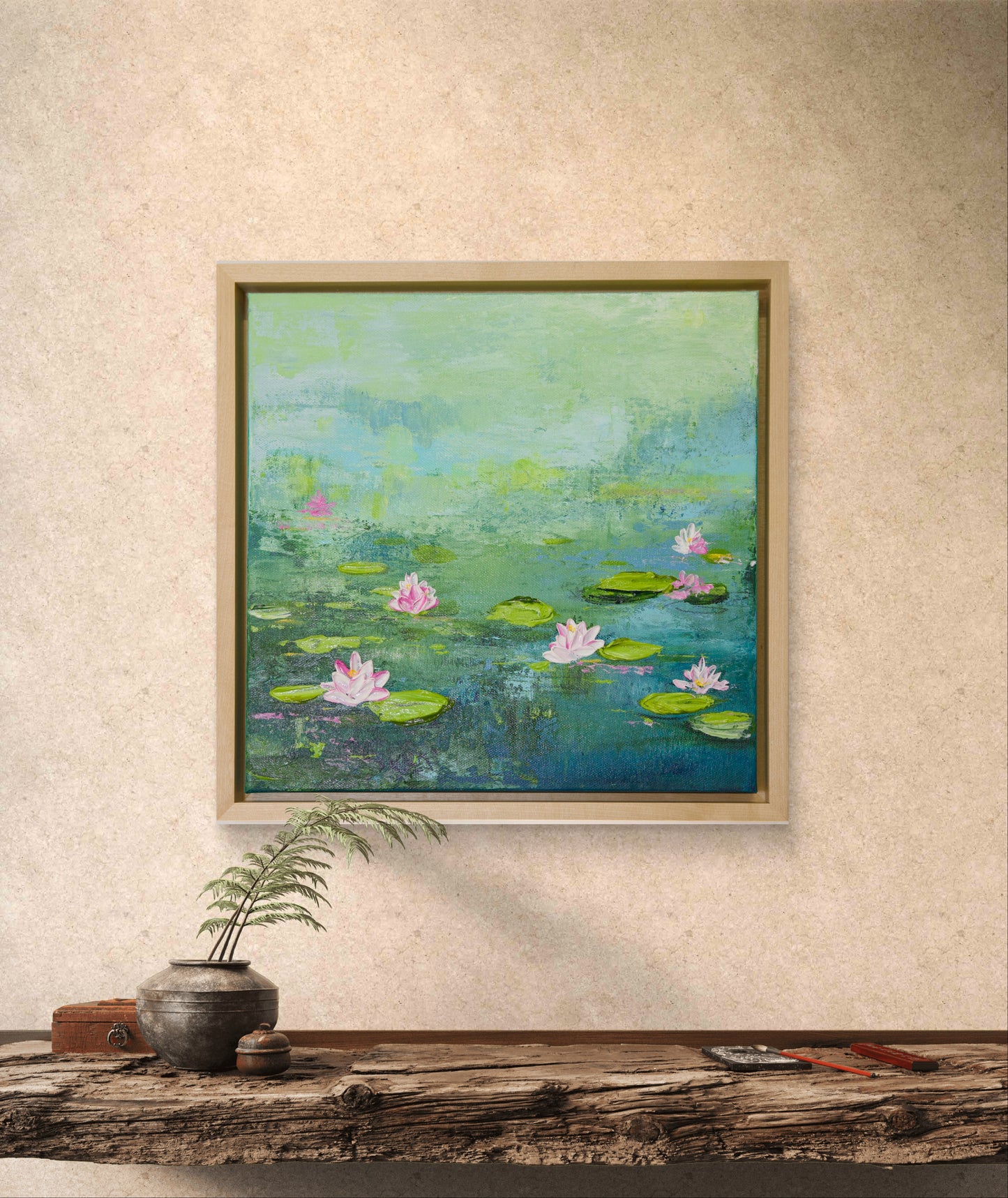 Calm Reflection | Lily pond Painting | Monet Inspired  Water Lily