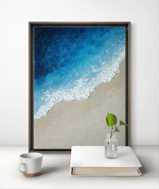 Textured Waves Art | Blue Waves Abstract Art