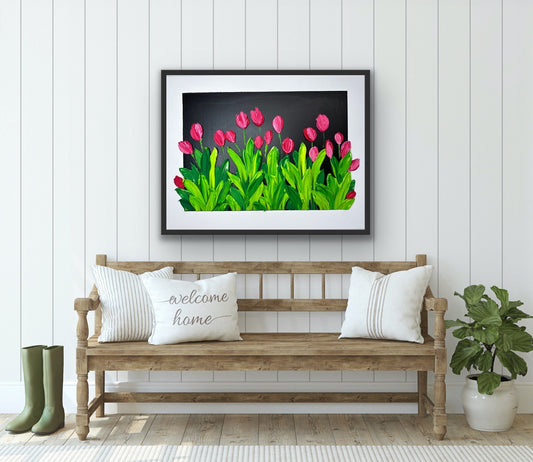 Tulip Floral TExtured Art | 3D Floral Art | Textured Flower Painting | Impasto Flowers